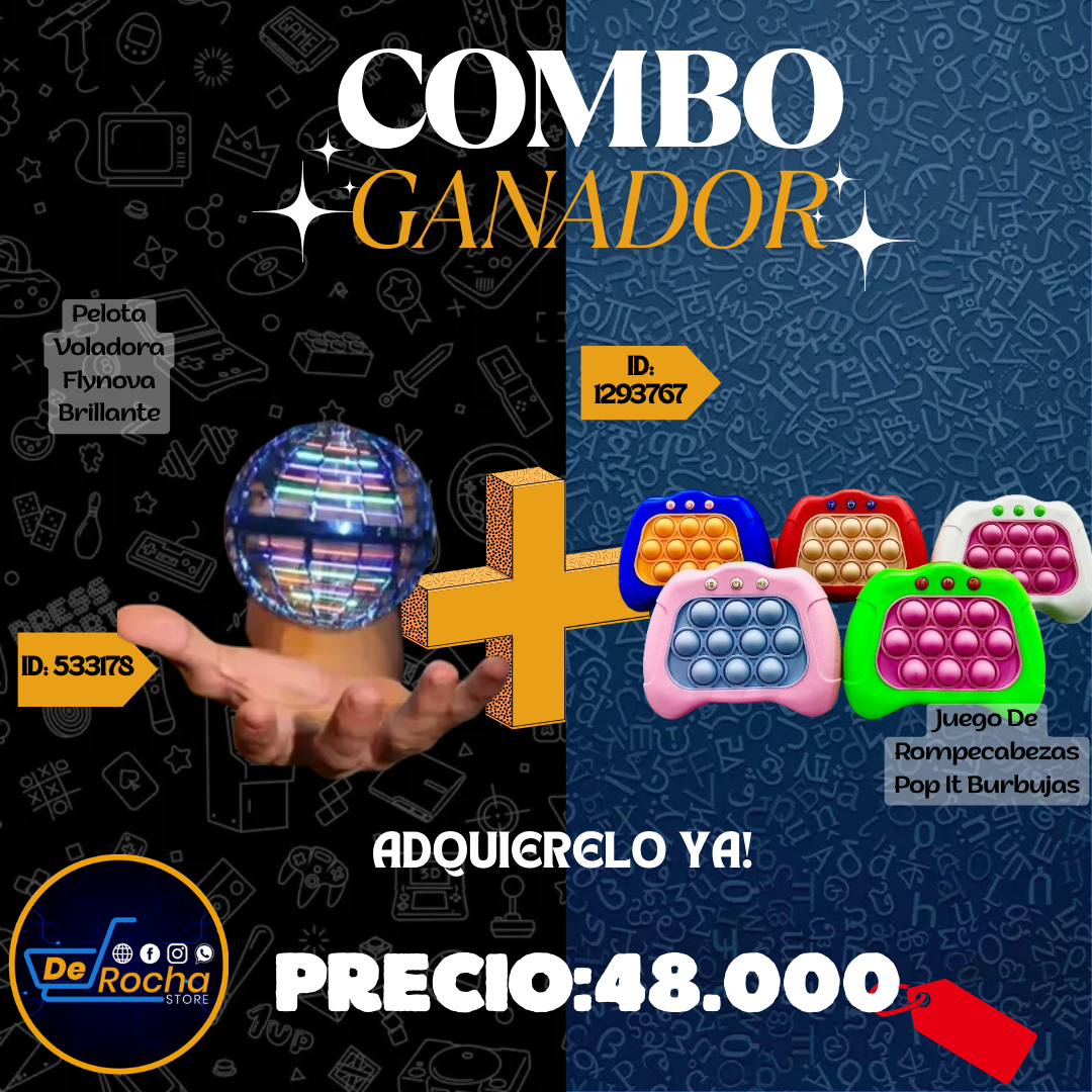 combo rompecabezas pop it+pelota volador